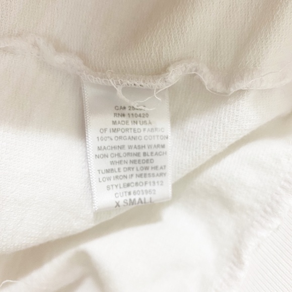 C&C Organic Cotton Raw Edge Button Tank White XS - Picture 6 of 11